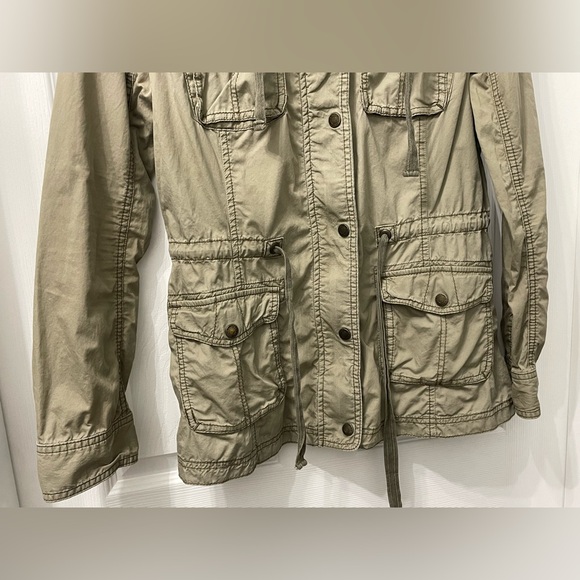 Abercrombie & Fitch Olive Green Full Zip Military Utility Jacket Women's Small - Picture 2 of 10